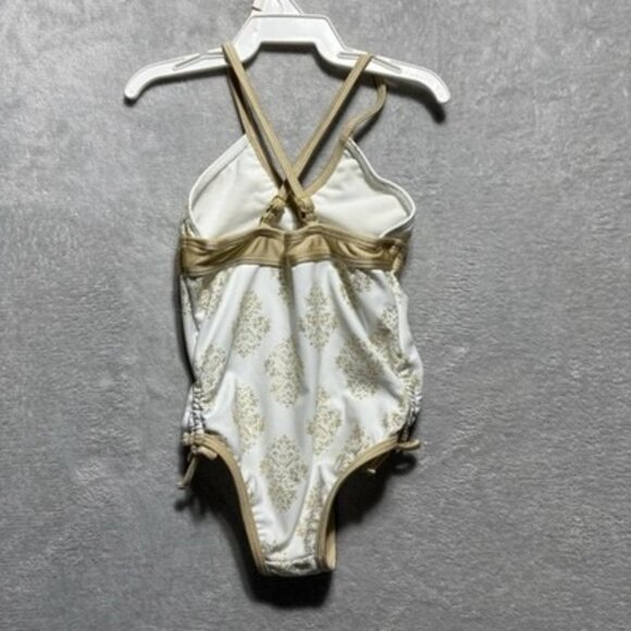 Cabana Llife Girl's Toddler 2T White Gold Swimsuit Cover-Up Set UPF Protection - Picture 6 of 15